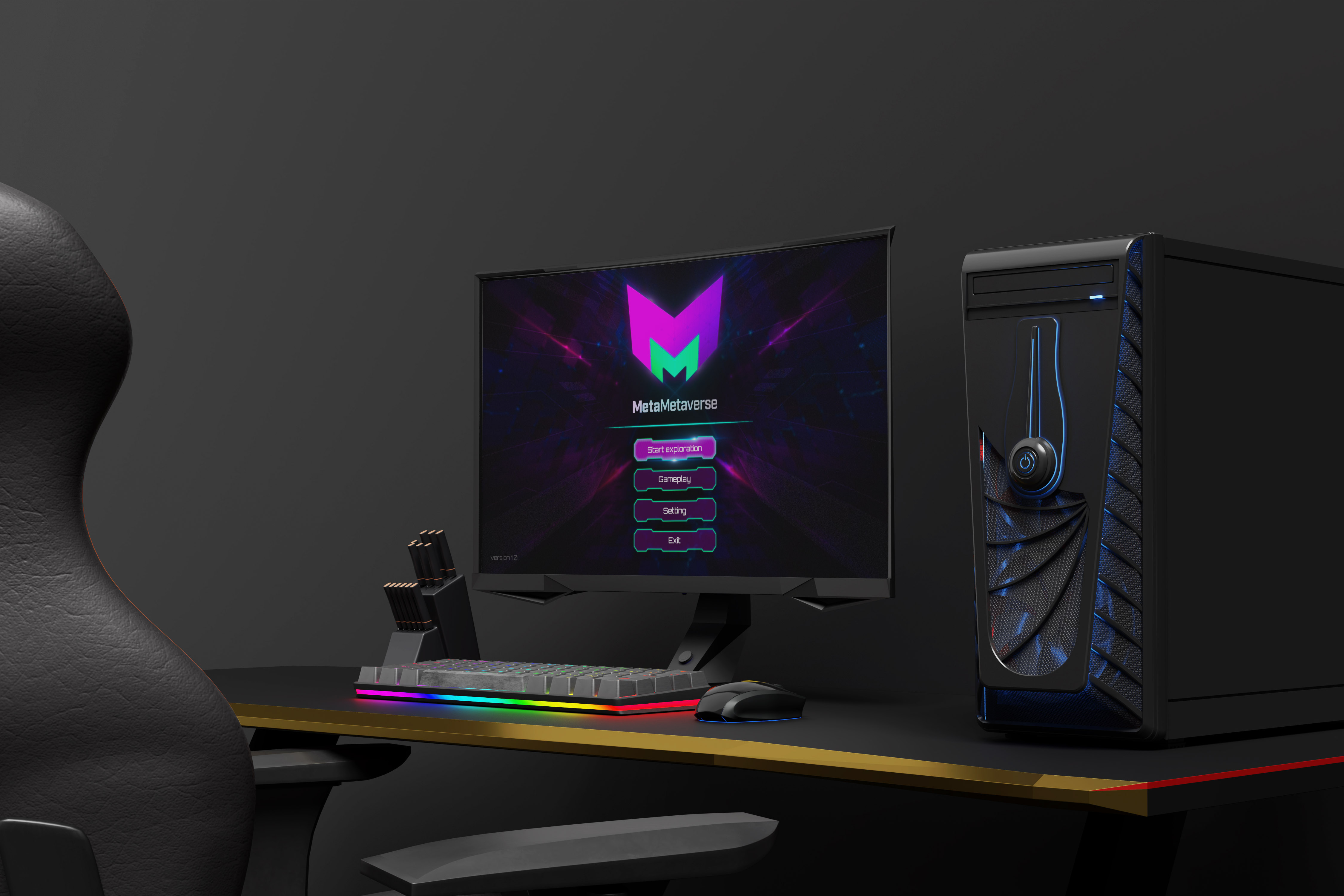 Desktop setup displaying the Metaverse.me website